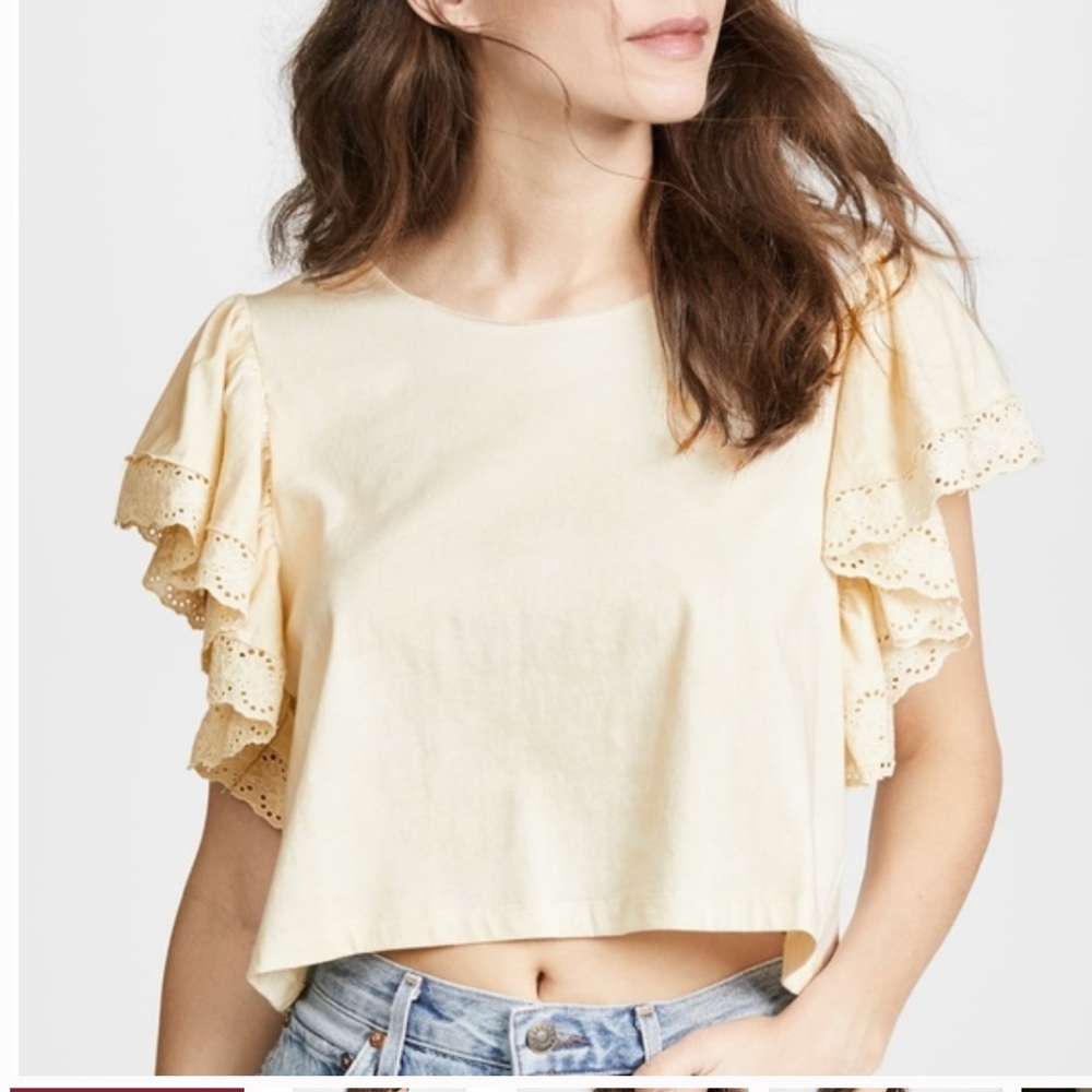 LoveShackFancy Romantic Boho Crop Tee